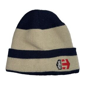 Etnies Knitted Beanie Cap Winter Hat Khaki Skateboard Snowboarding Vintage Y2K
